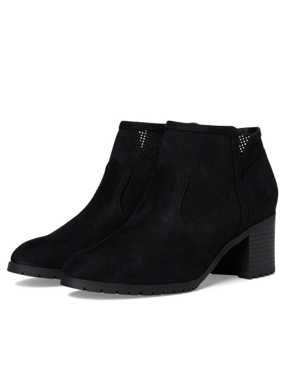 LifeStride Matilda Black Microsuede Ankle Boots Women’s 7.5 M NIB $109